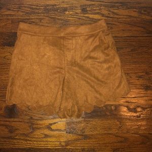 Brown suede shorts